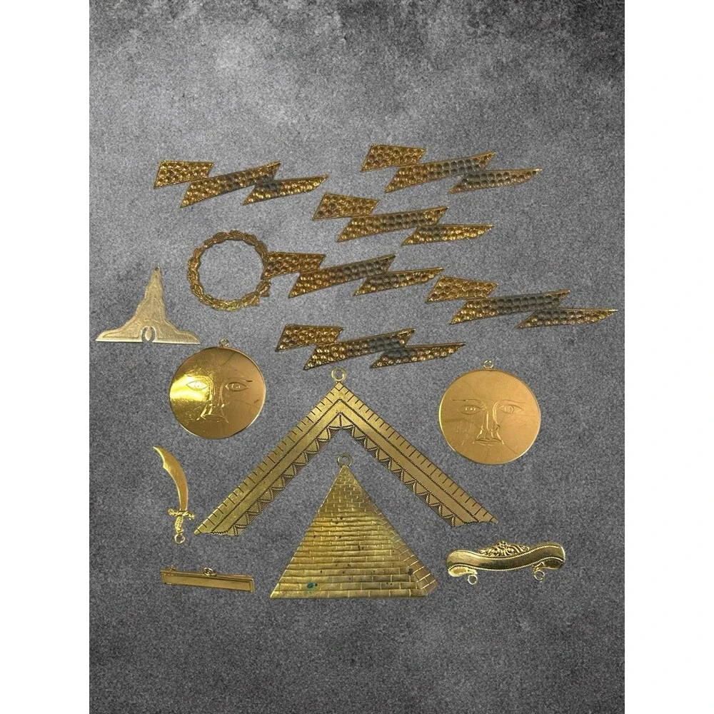 Vintage Gold&Silver Plate Masonic Lot Of 15 Pieces (Free Mason)